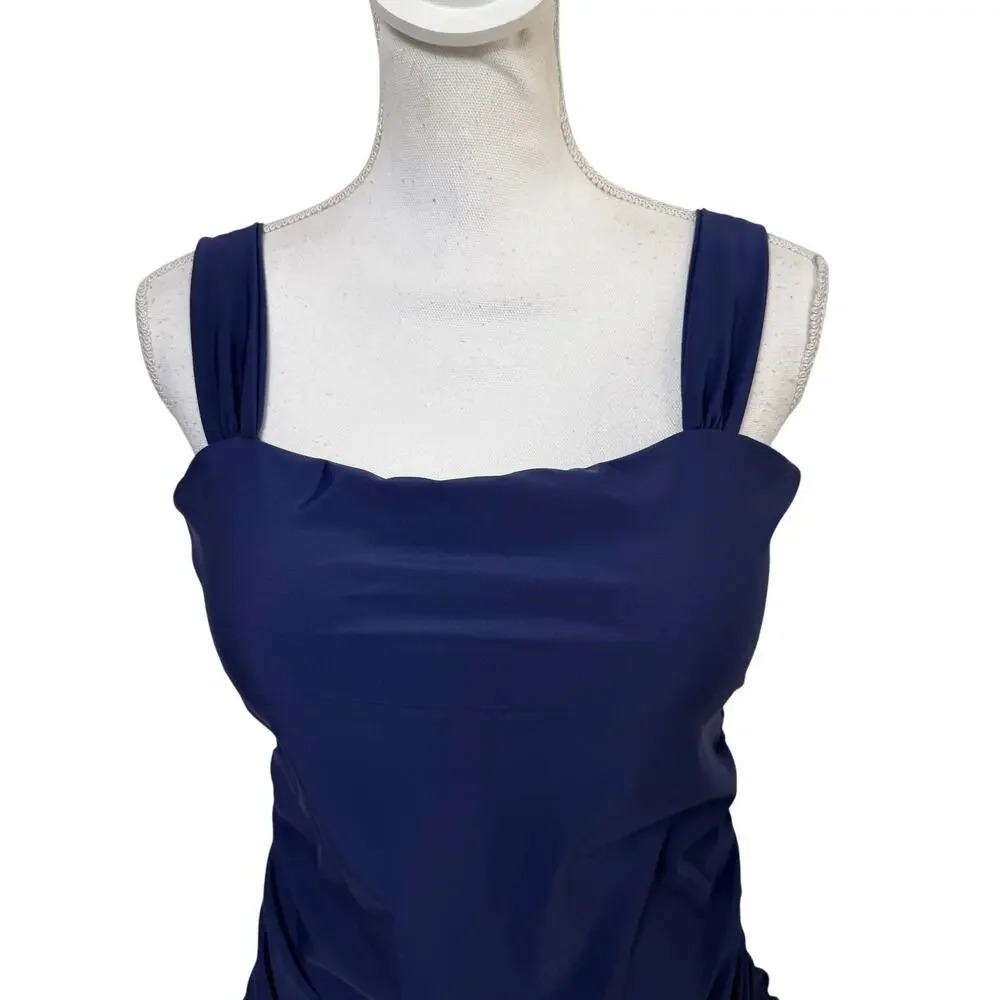Relleciga Navy Blue Tankini Swimsuit Women's XL NWT Tummy Control